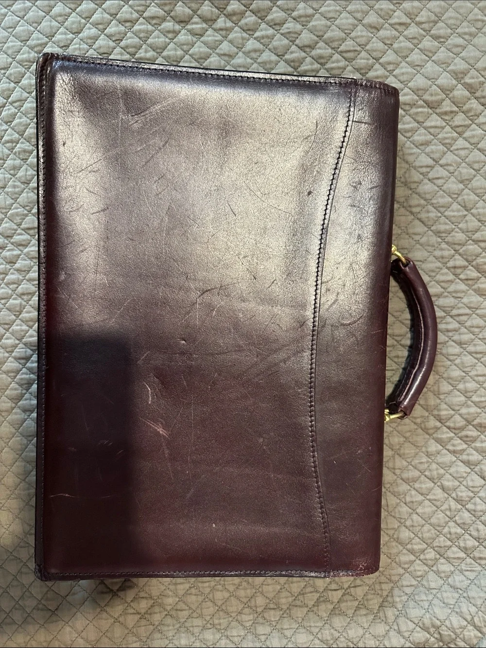 TUMI El Portal Burgundy Leather Briefcase